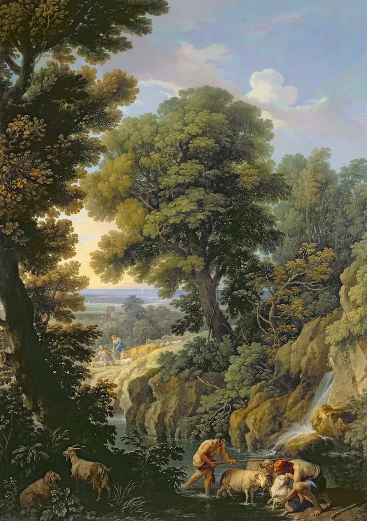 Un paesaggio nel Lazio con pastori